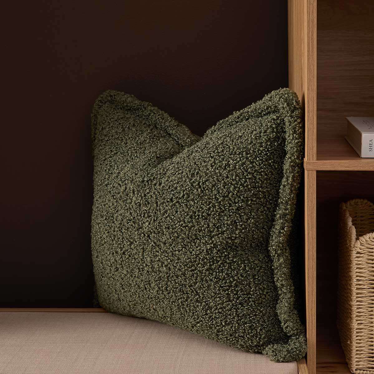 Frankie Sherpa Cushion 50cm - Sage