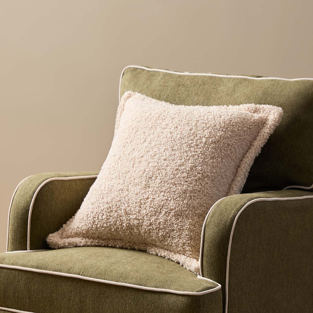 Frankie Sherpa Cushion 50cm - Cream