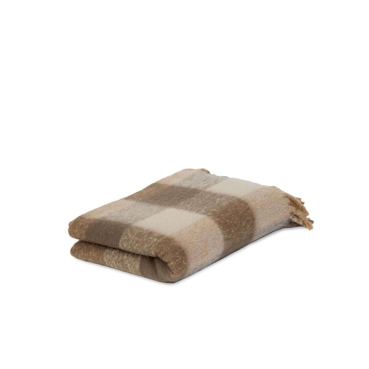 Mocka Check Throw Blanket - Beige