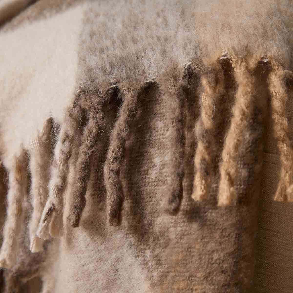 Mocka Check Throw Blanket - Beige