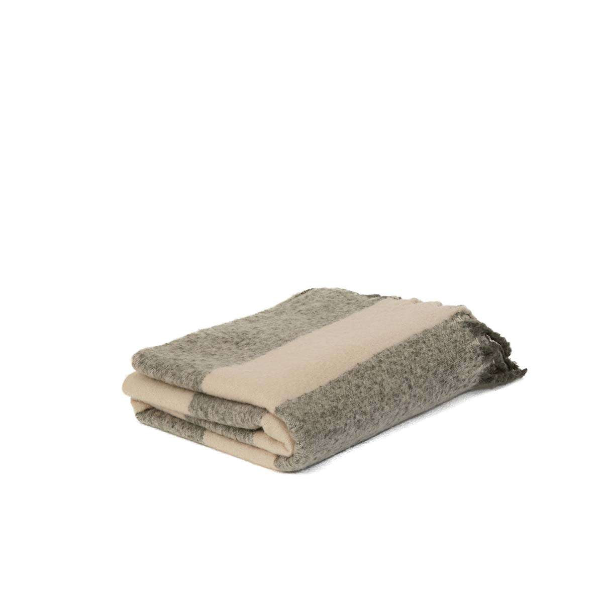 Mocka Stripe Throw Blanket - Olive