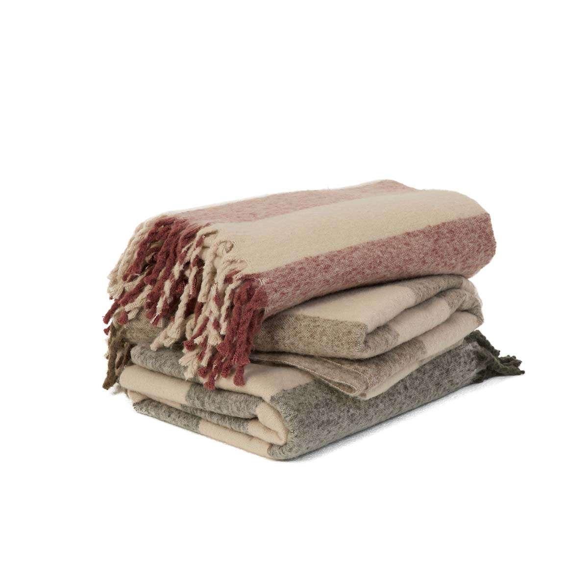 Mocka Stripe Throw Blanket - Olive