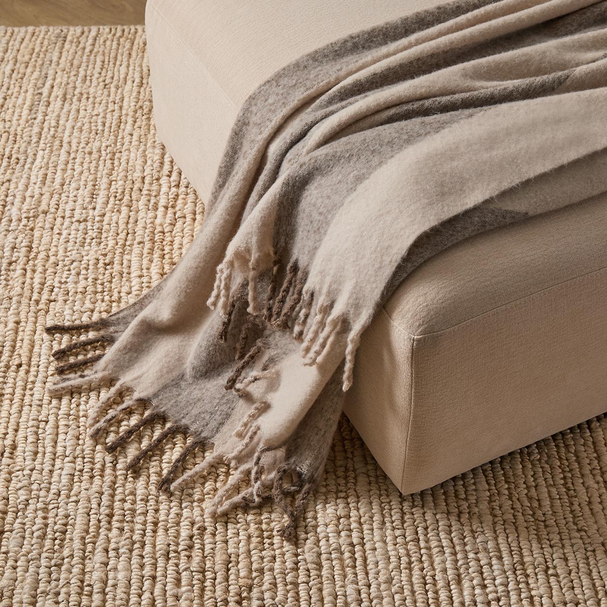 Mocka Stripe Throw Blanket - Mocha