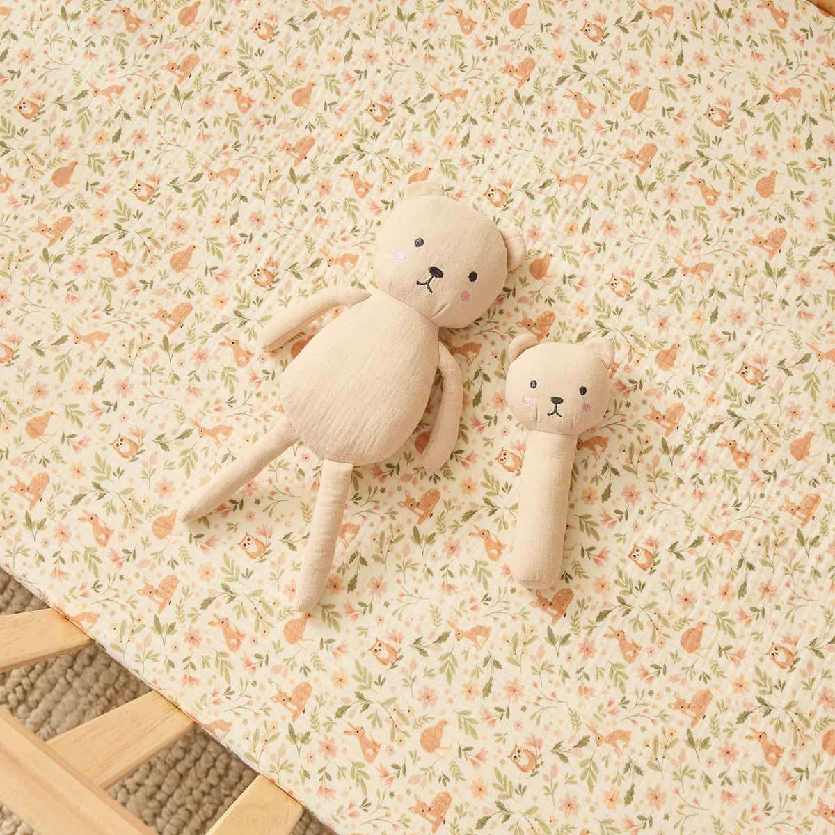Soft Cotton Teddy Rattle