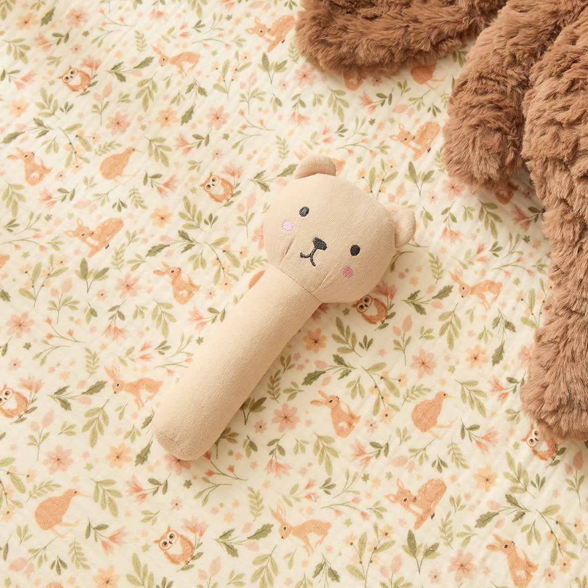 Soft Cotton Teddy Rattle