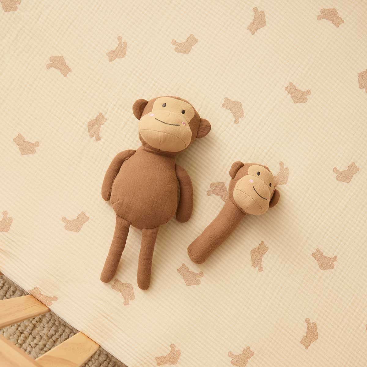 Soft Cotton Monkey Rattle