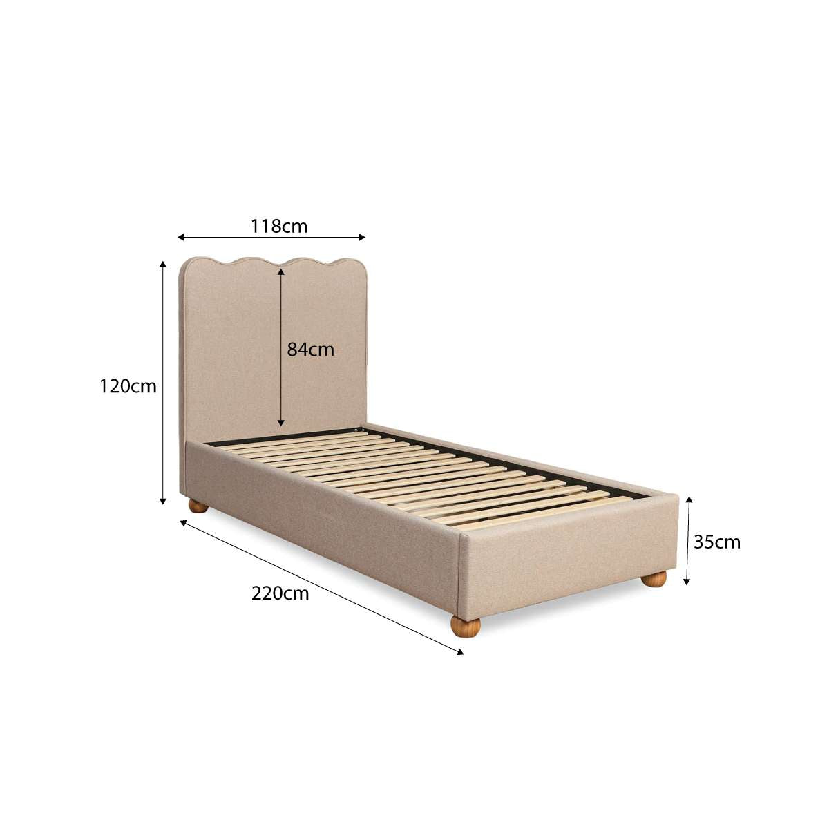 Waverley King Single Bed - Natural