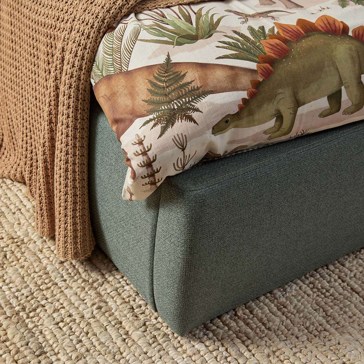 Charley Storage King Single Bed - Sage Green