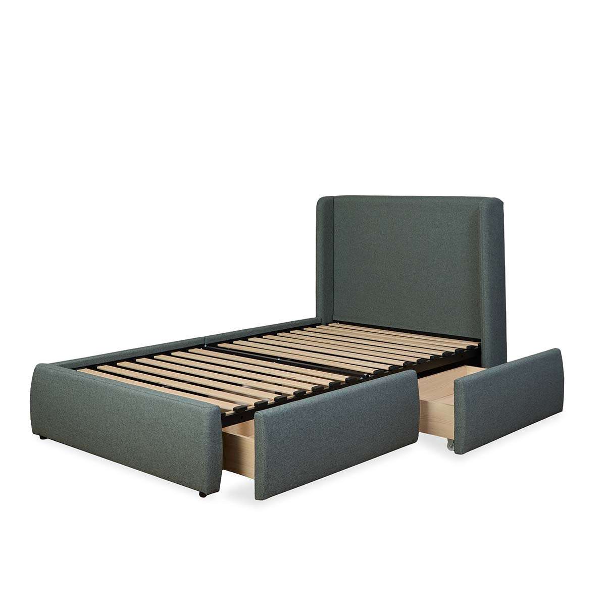 Charley Storage King Single Bed - Sage Green