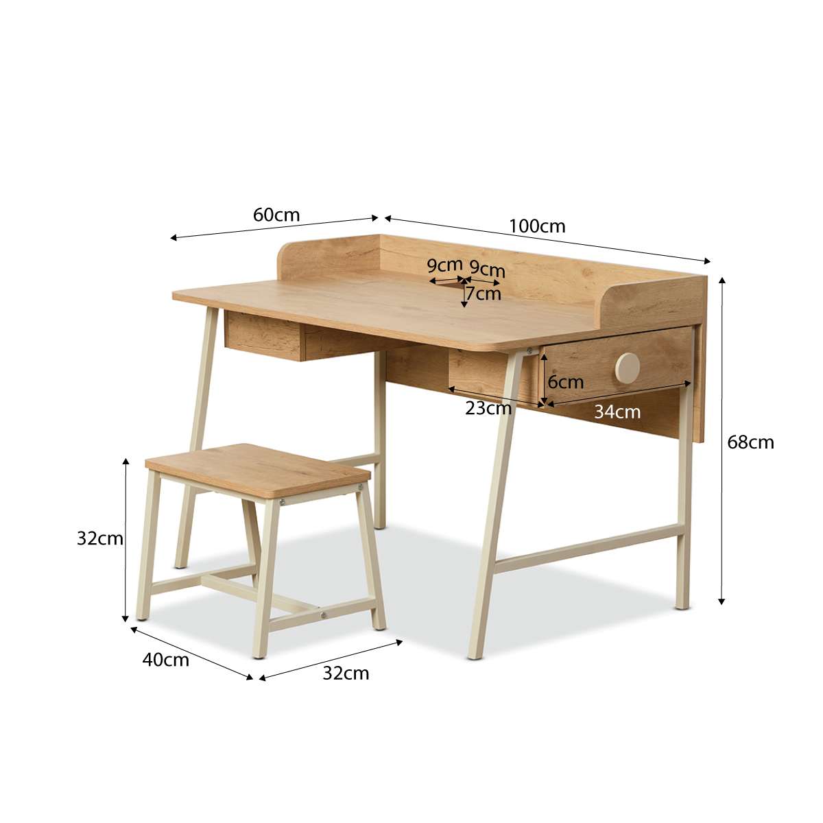 Spotty Craft Table And Stool Set - Cream