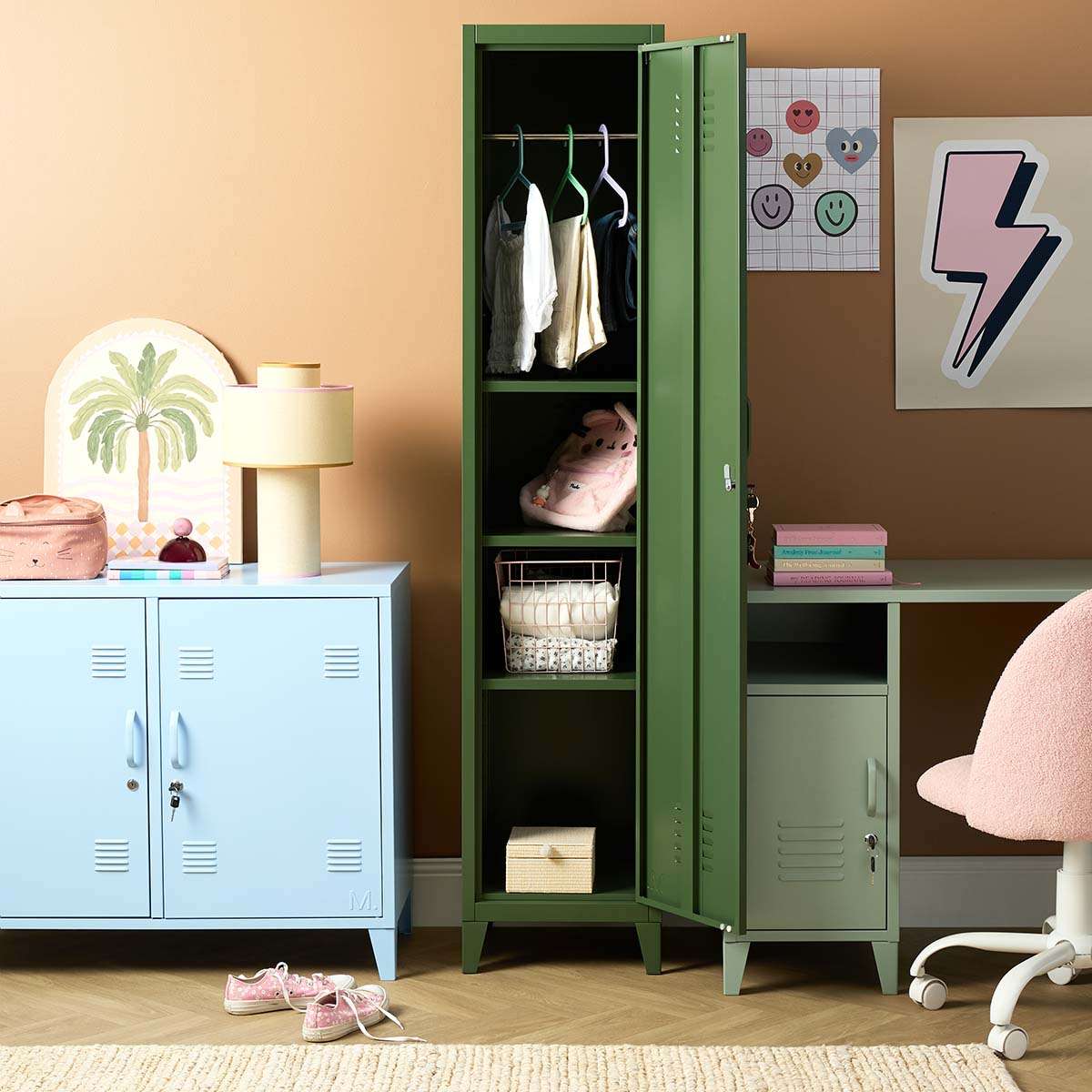 Mocka Original Locker Wardrobe - Single - Khaki