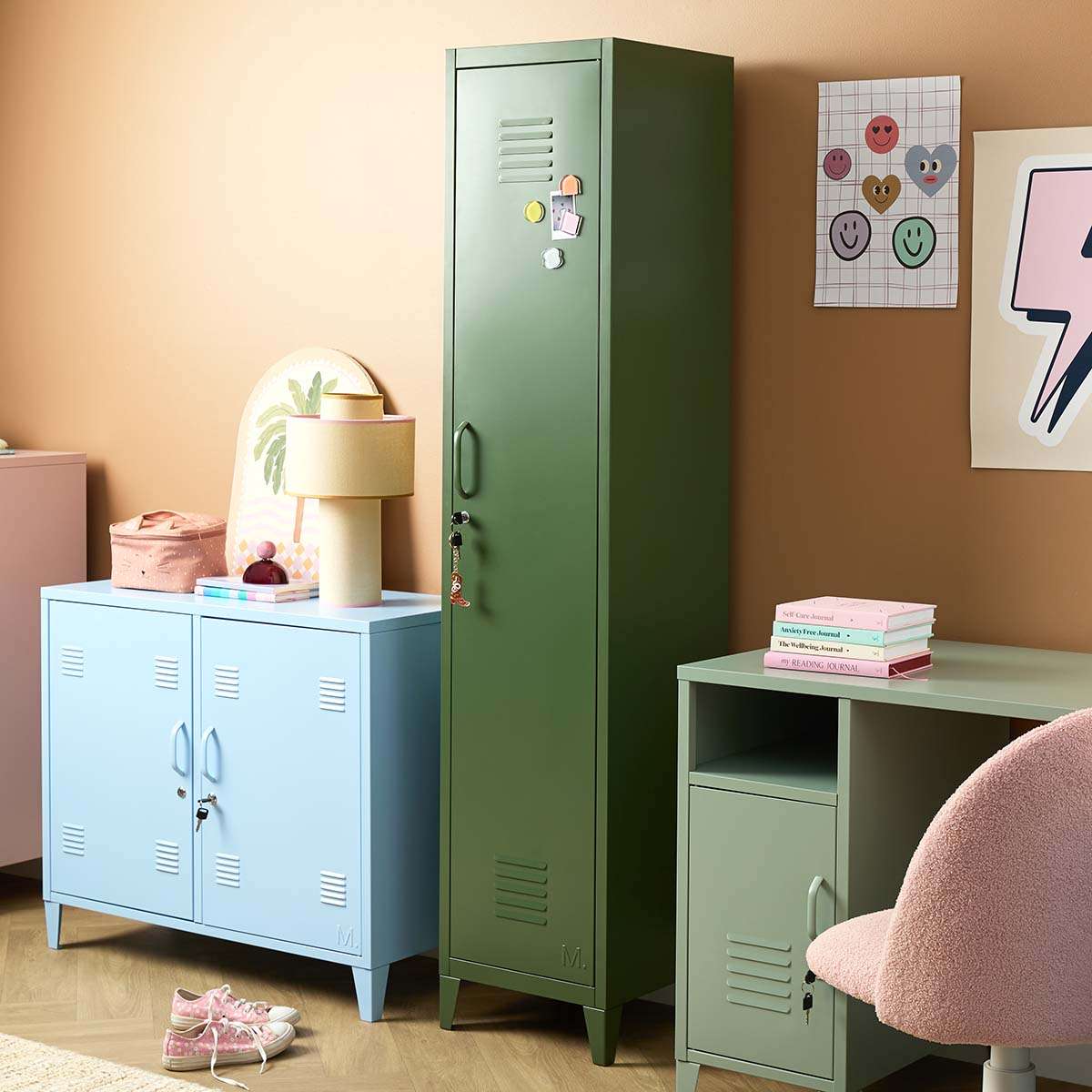 Mocka Original Locker Wardrobe - Single - Khaki