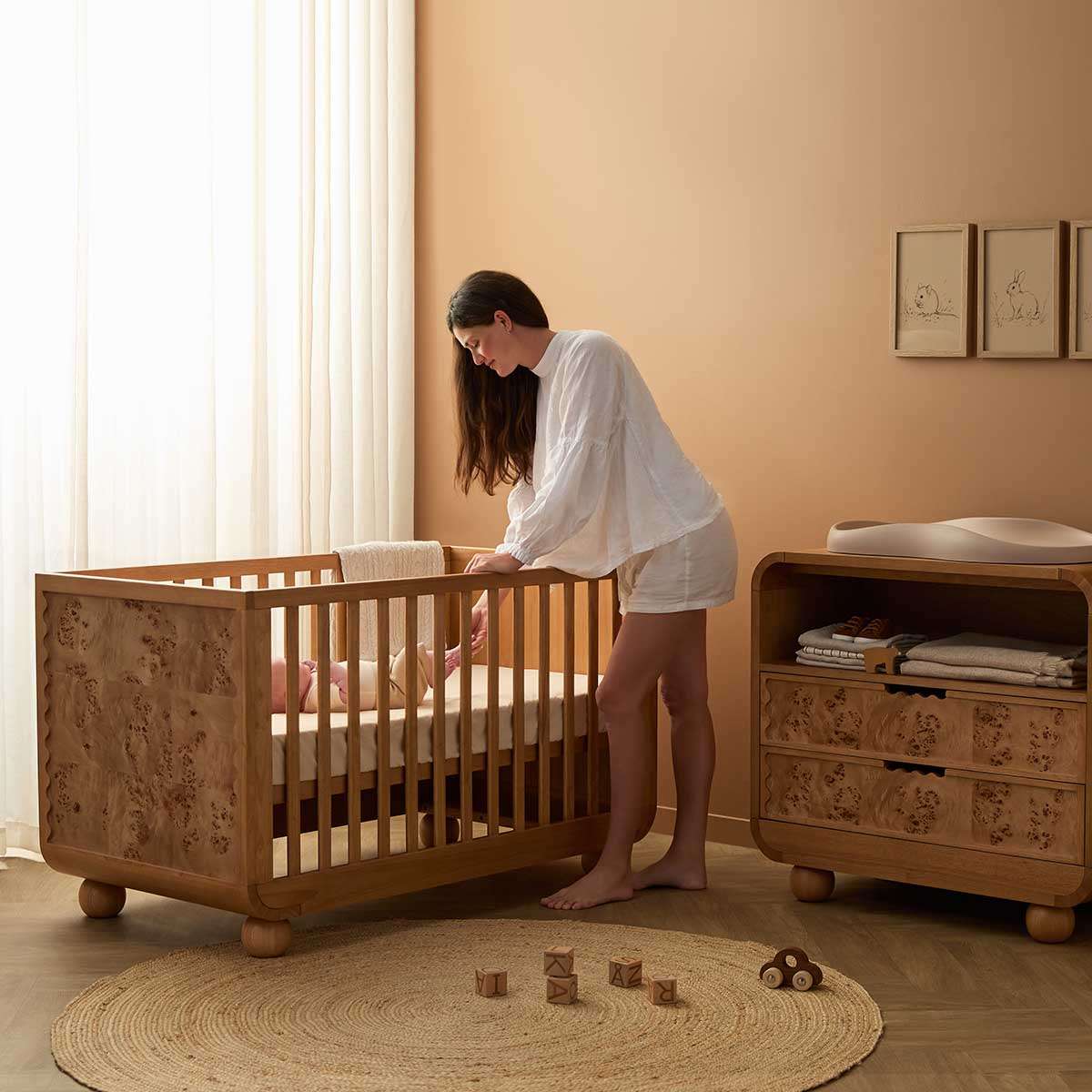 Willow 3 in 1 Cot - Natural