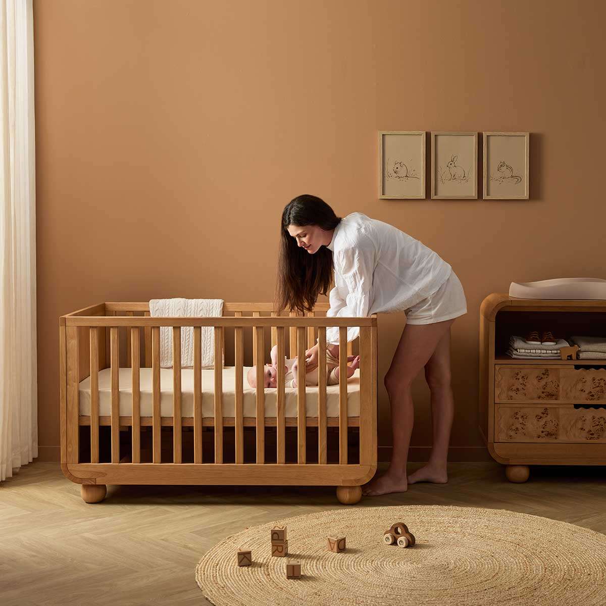 Willow 3 in 1 Cot - Natural