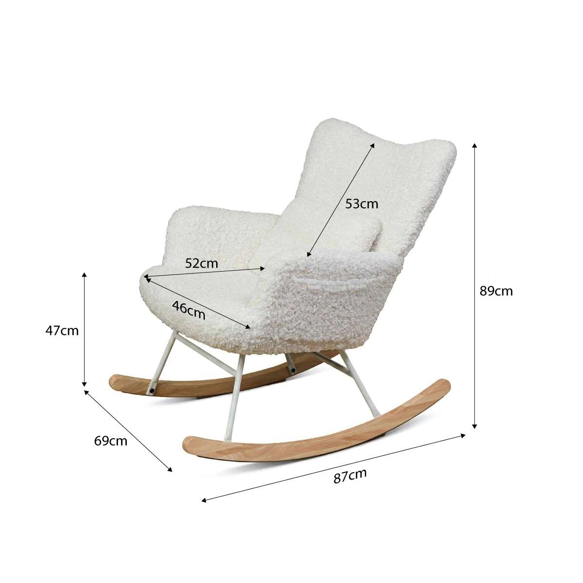 Otto Teddy Rocking Chair - Cream