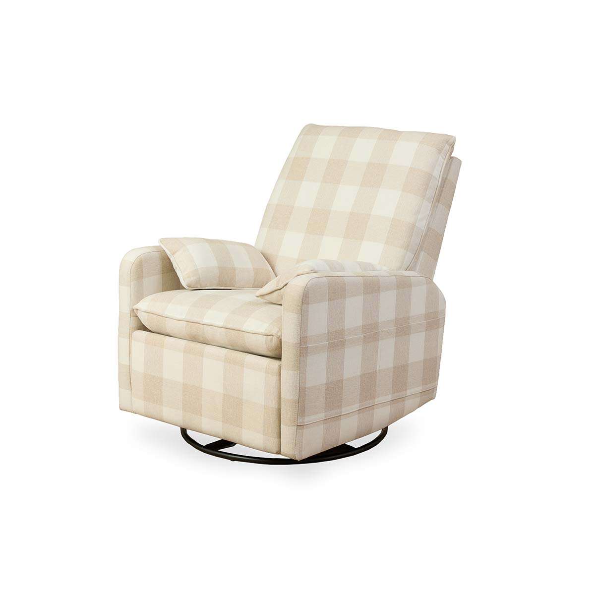Penny Gingham Recliner And Swivel Chair - Cream