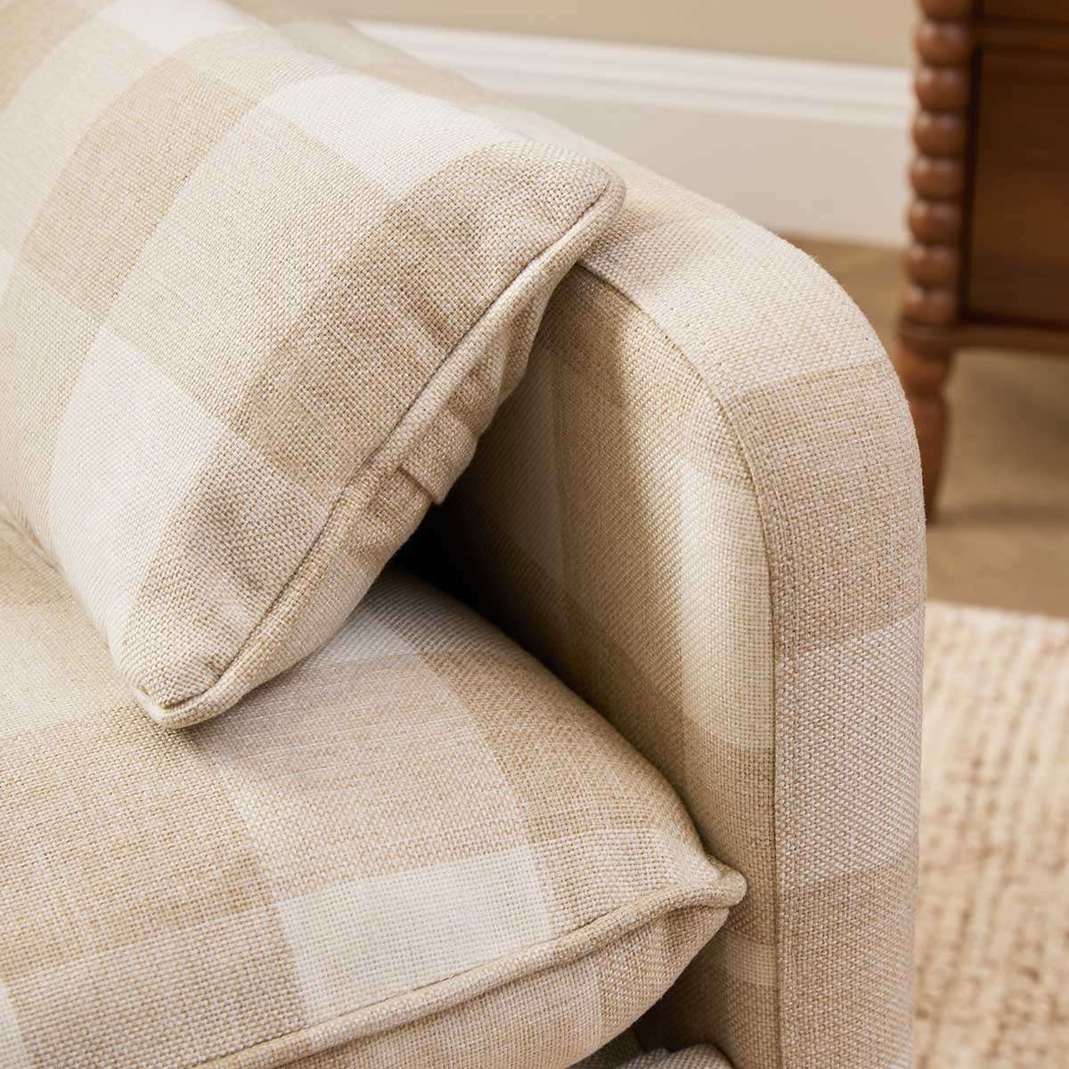 Penny Gingham Recliner And Swivel Chair - Cream