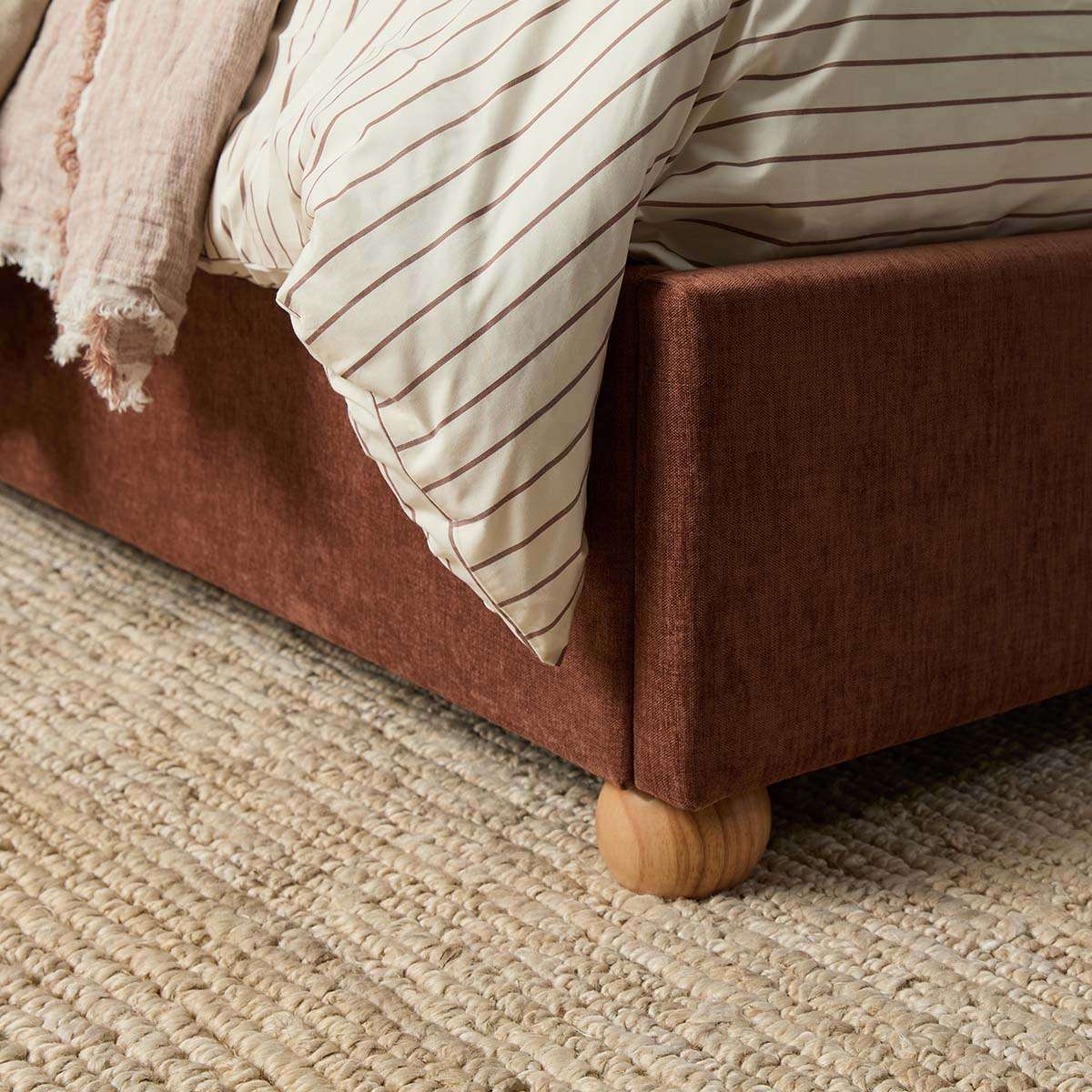 Alma Wavey Queen Bed - Cinnamon