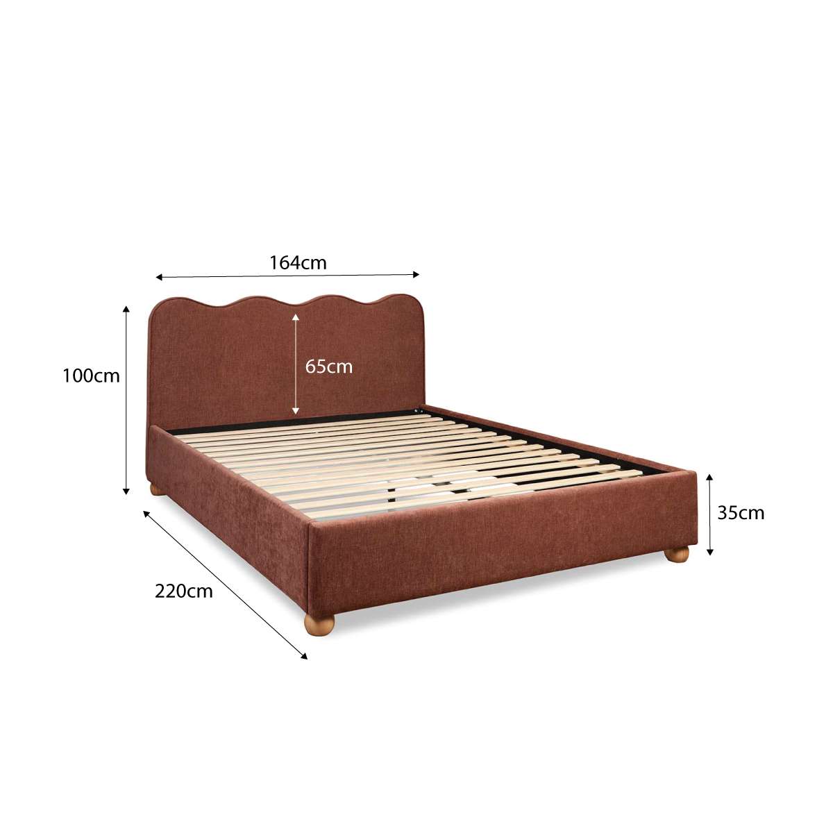 Alma Wavey Queen Bed - Cinnamon