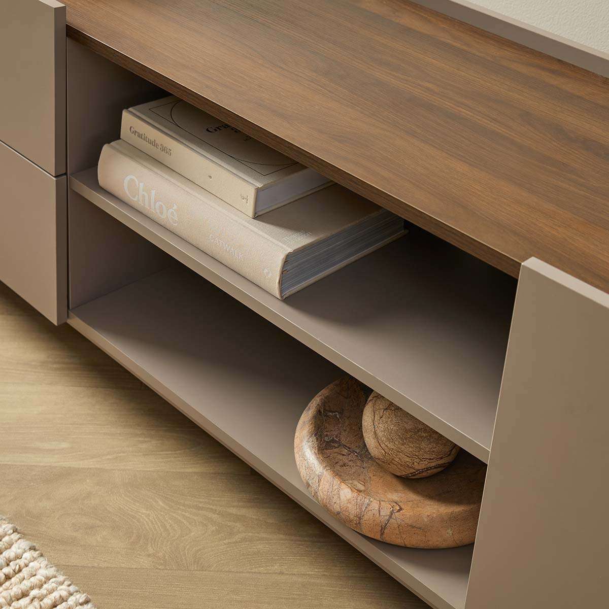 Murphy Entertainment Unit - Stone/Walnut
