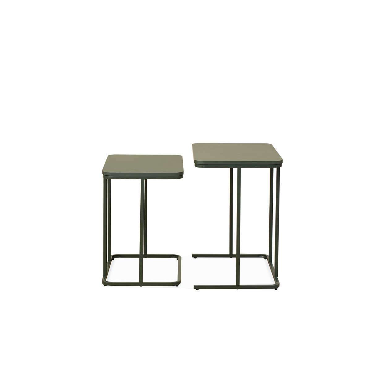 Mikkel Nesting Side Tables - Dark Green