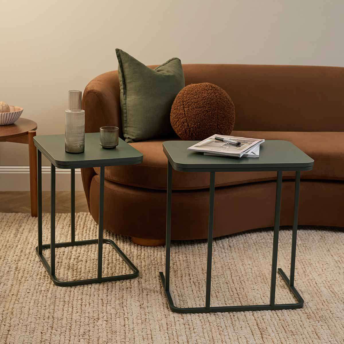 Mikkel Nesting Side Tables - Dark Green