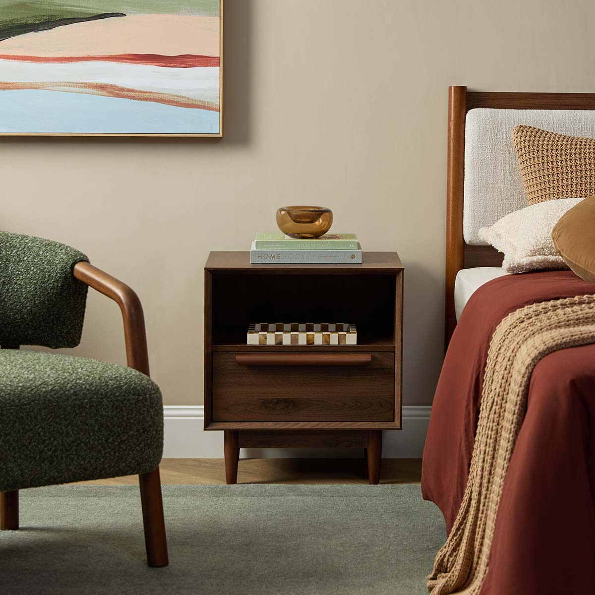 Mies Bedside Table - Walnut