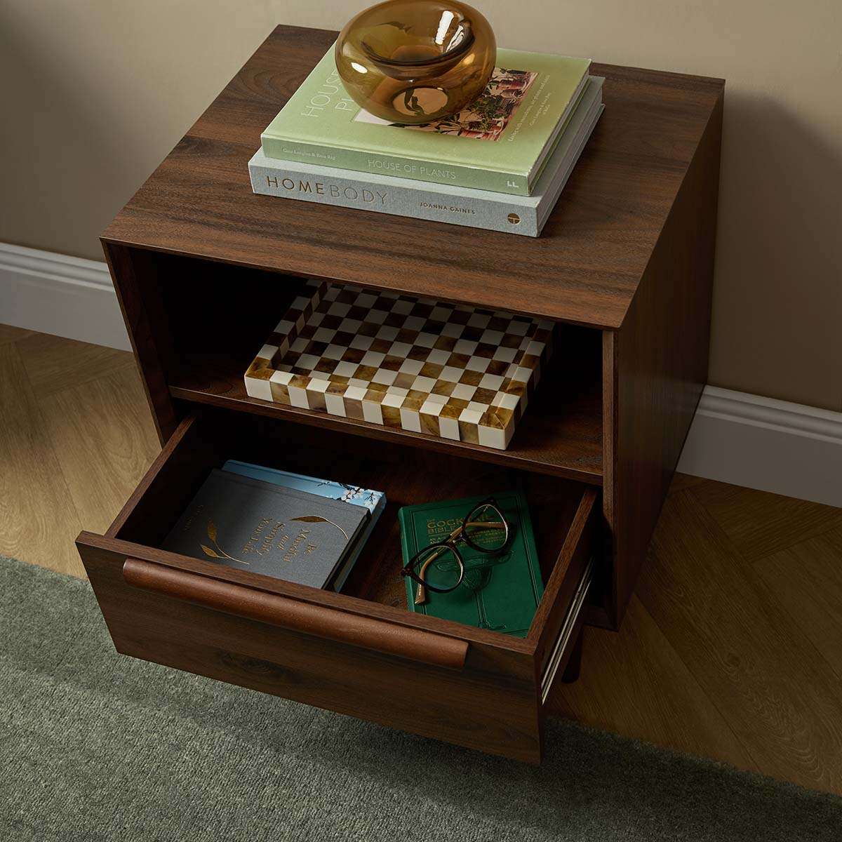 Mies Bedside Table - Walnut
