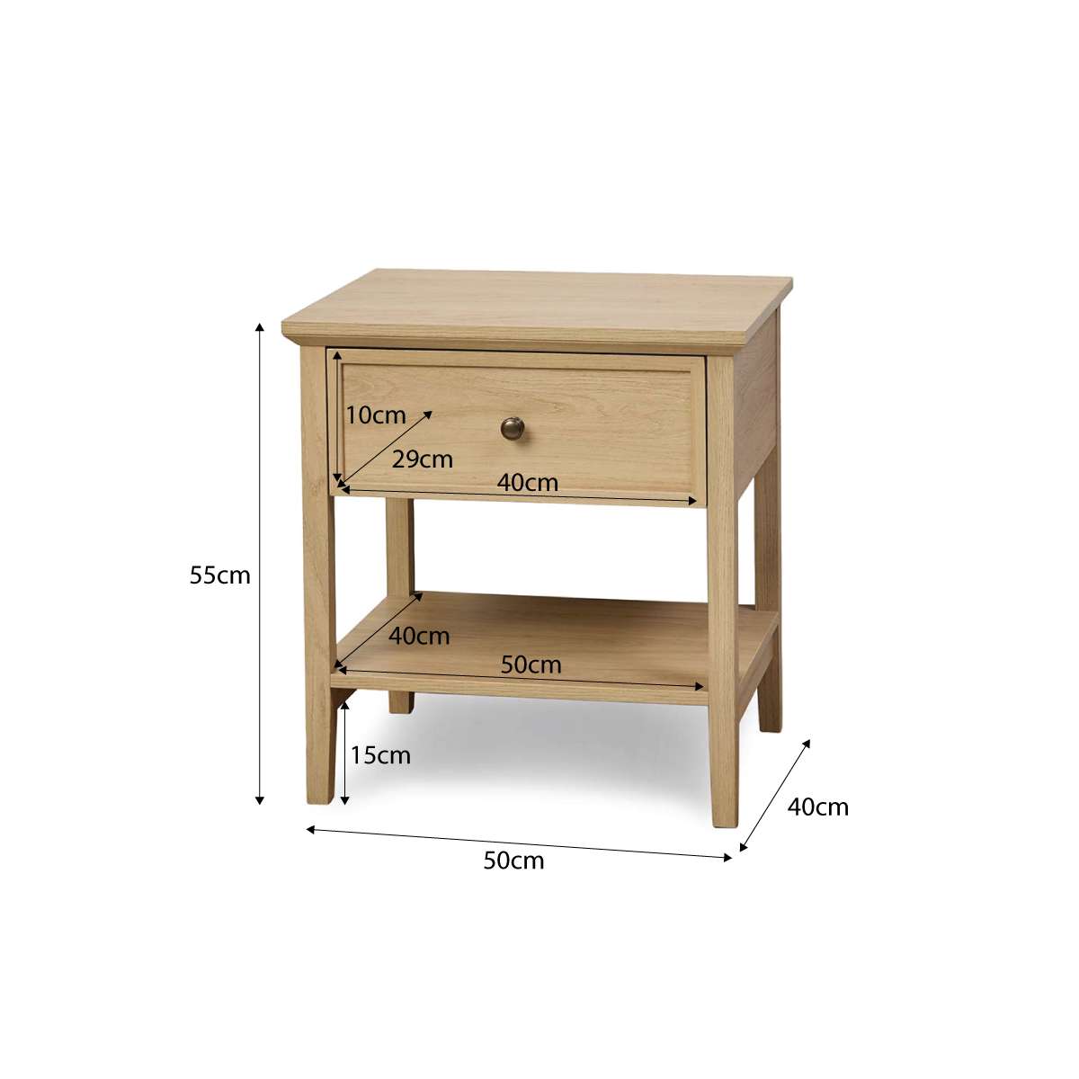 Ambrose Bedside Table - Natural