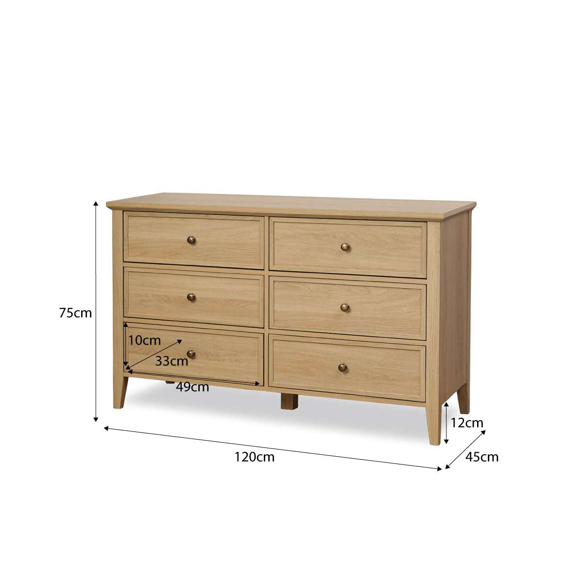 Ambrose Six Drawer - Natural