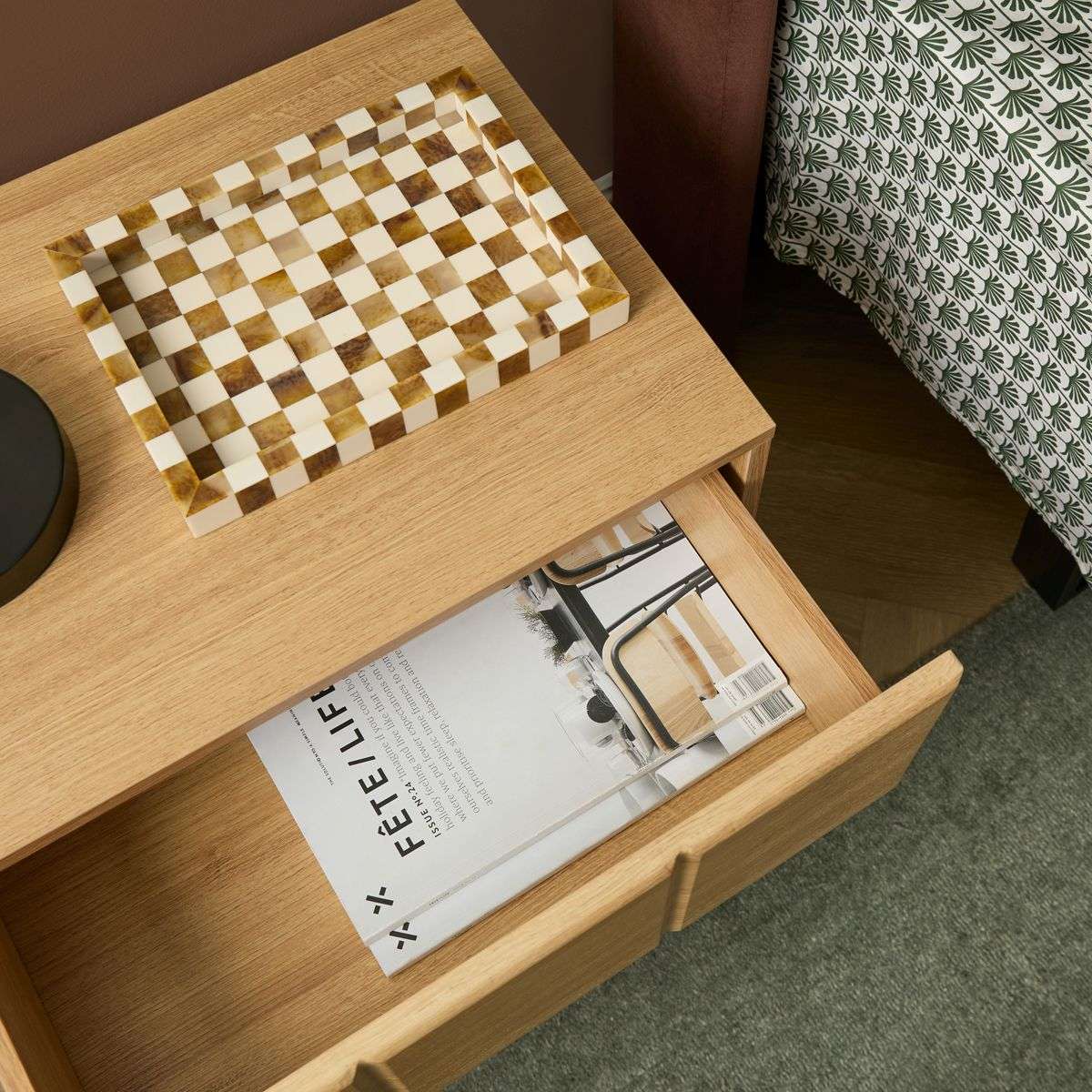 Sonny Checkerboard Bedside - Natural