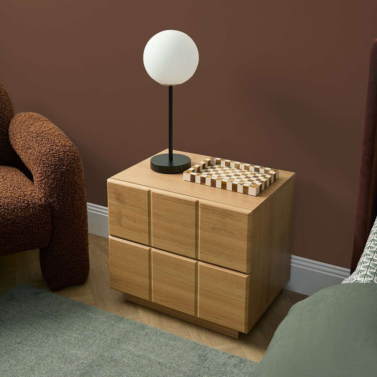 Sonny Checkerboard Bedside - Natural