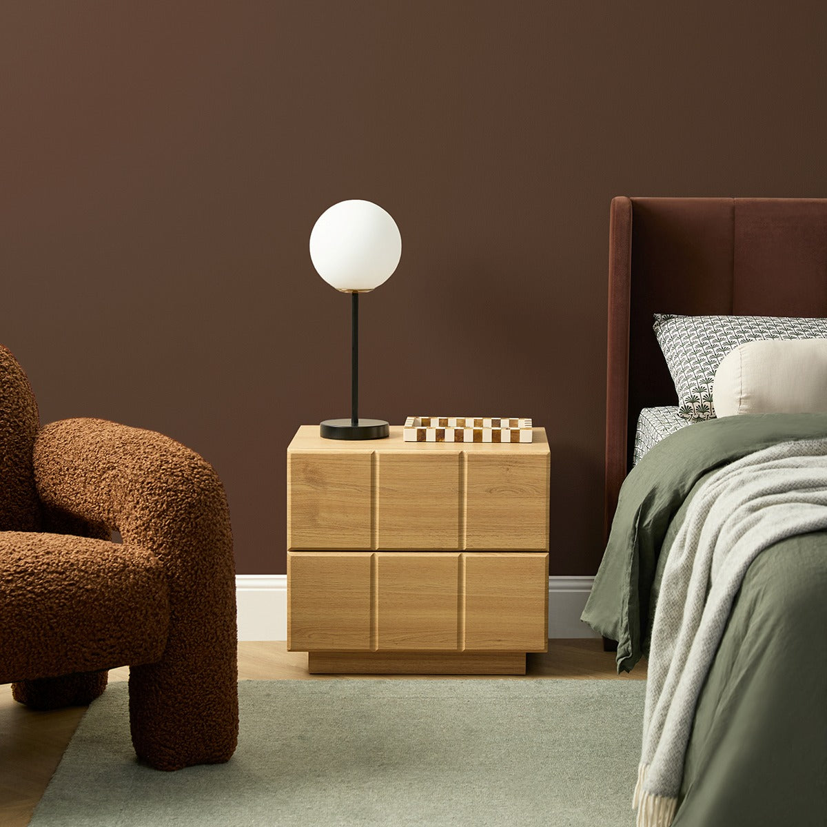Sonny Checkerboard Bedside - Natural