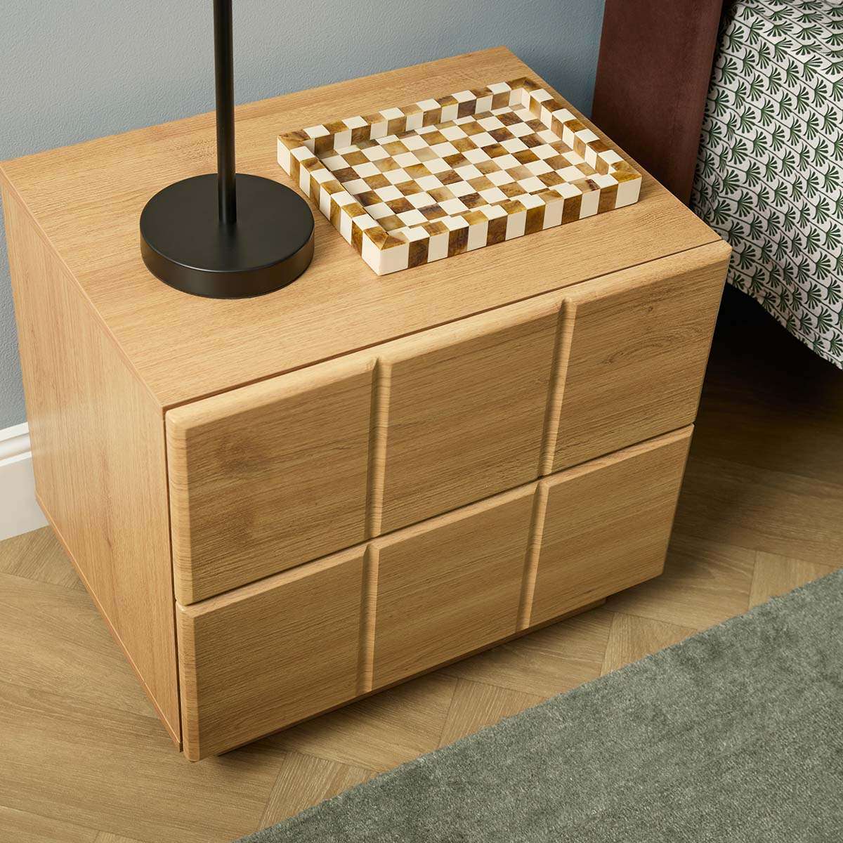 Sonny Checkerboard Bedside - Natural