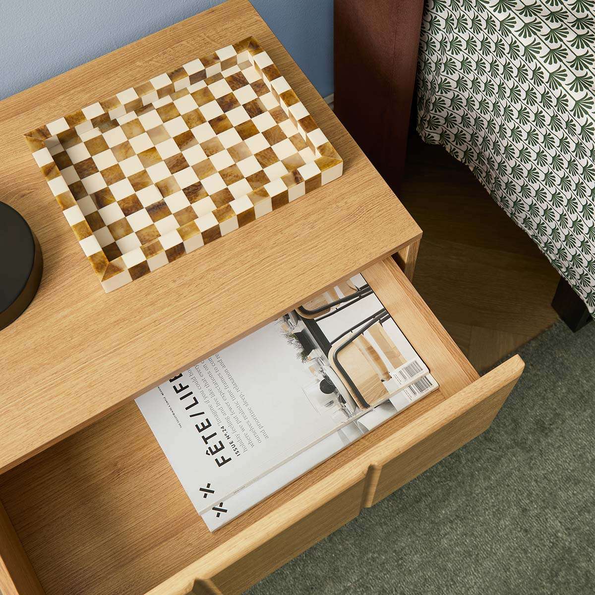 Sonny Checkerboard Bedside - Natural