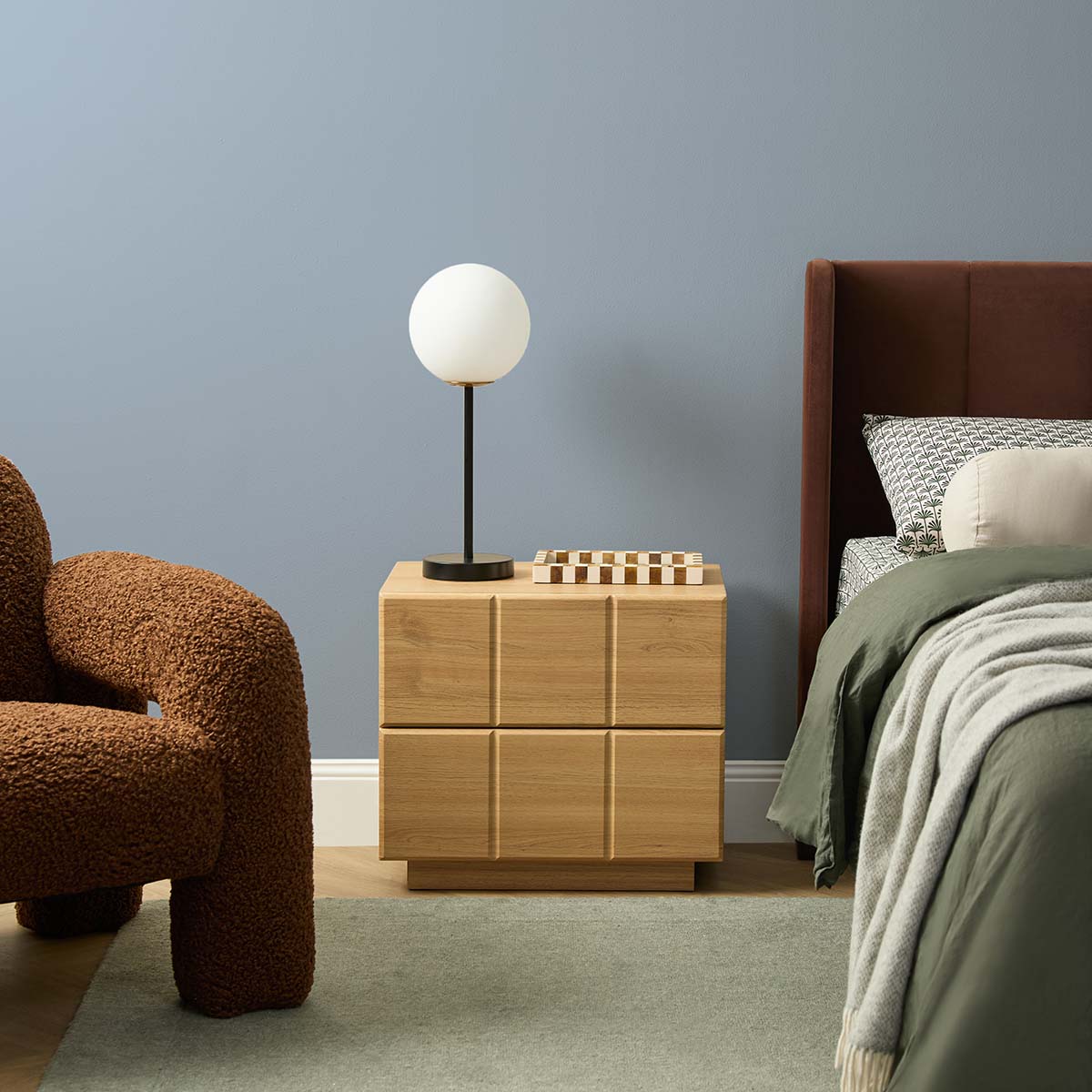 Sonny Checkerboard Bedside - Natural