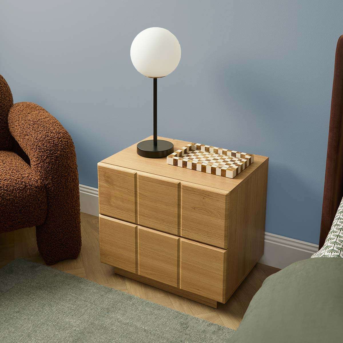 Sonny Checkerboard Bedside - Natural