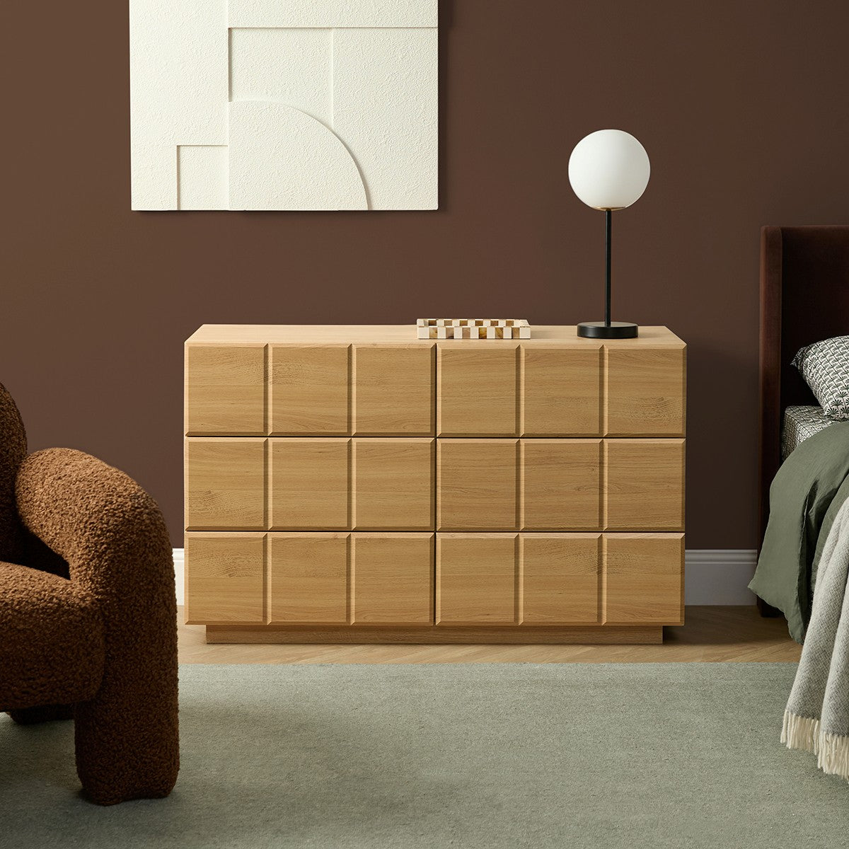 Sonny Checkerboard Six Drawer - Natural