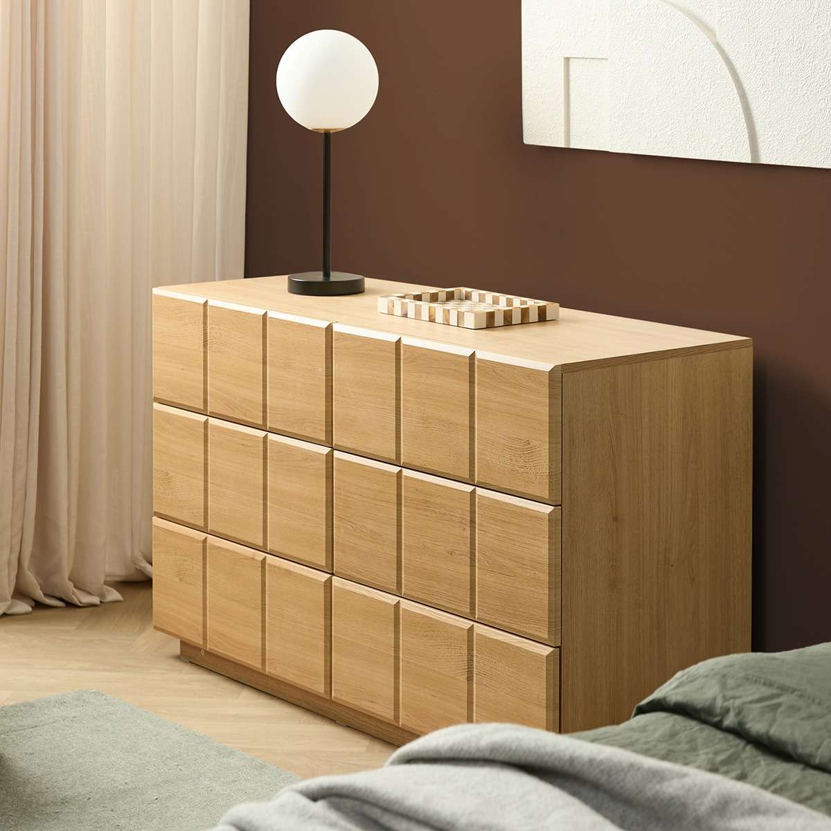 Sonny Checkerboard Six Drawer - Natural