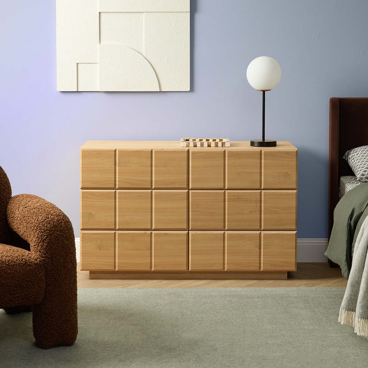 Sonny Checkerboard Six Drawer - Natural