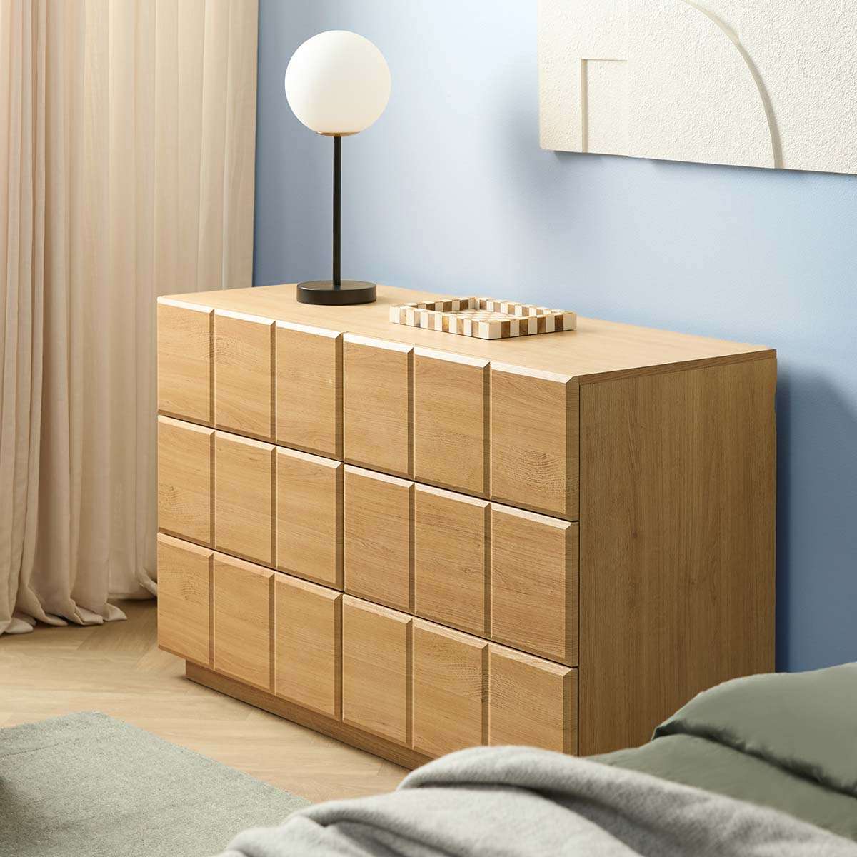 Sonny Checkerboard Six Drawer - Natural