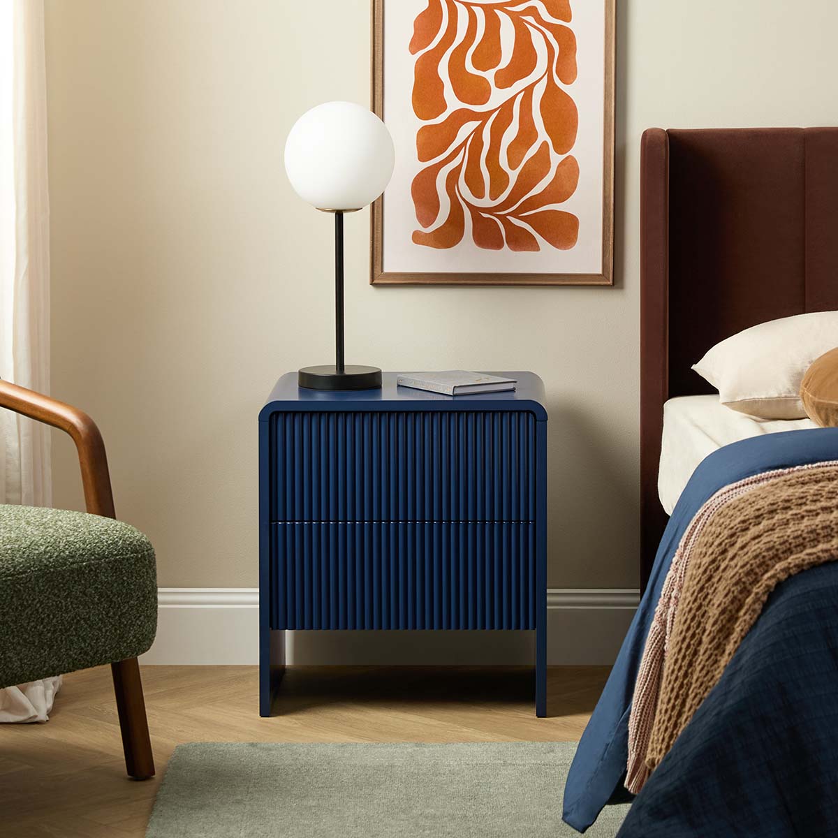 Majorca Bedside Table - Ink