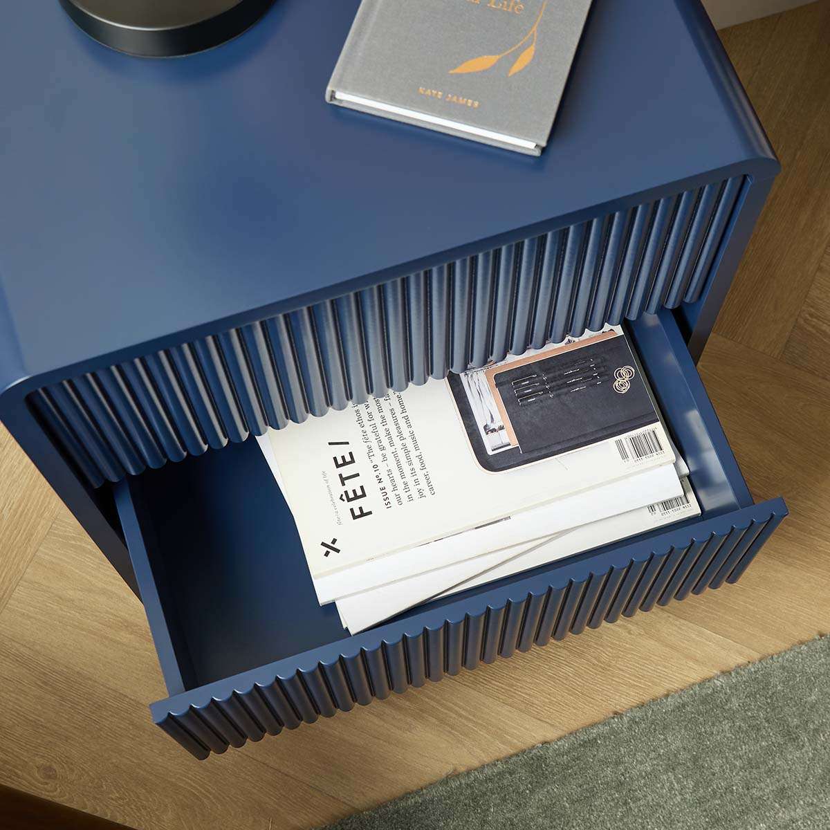 Majorca Bedside Table - Ink