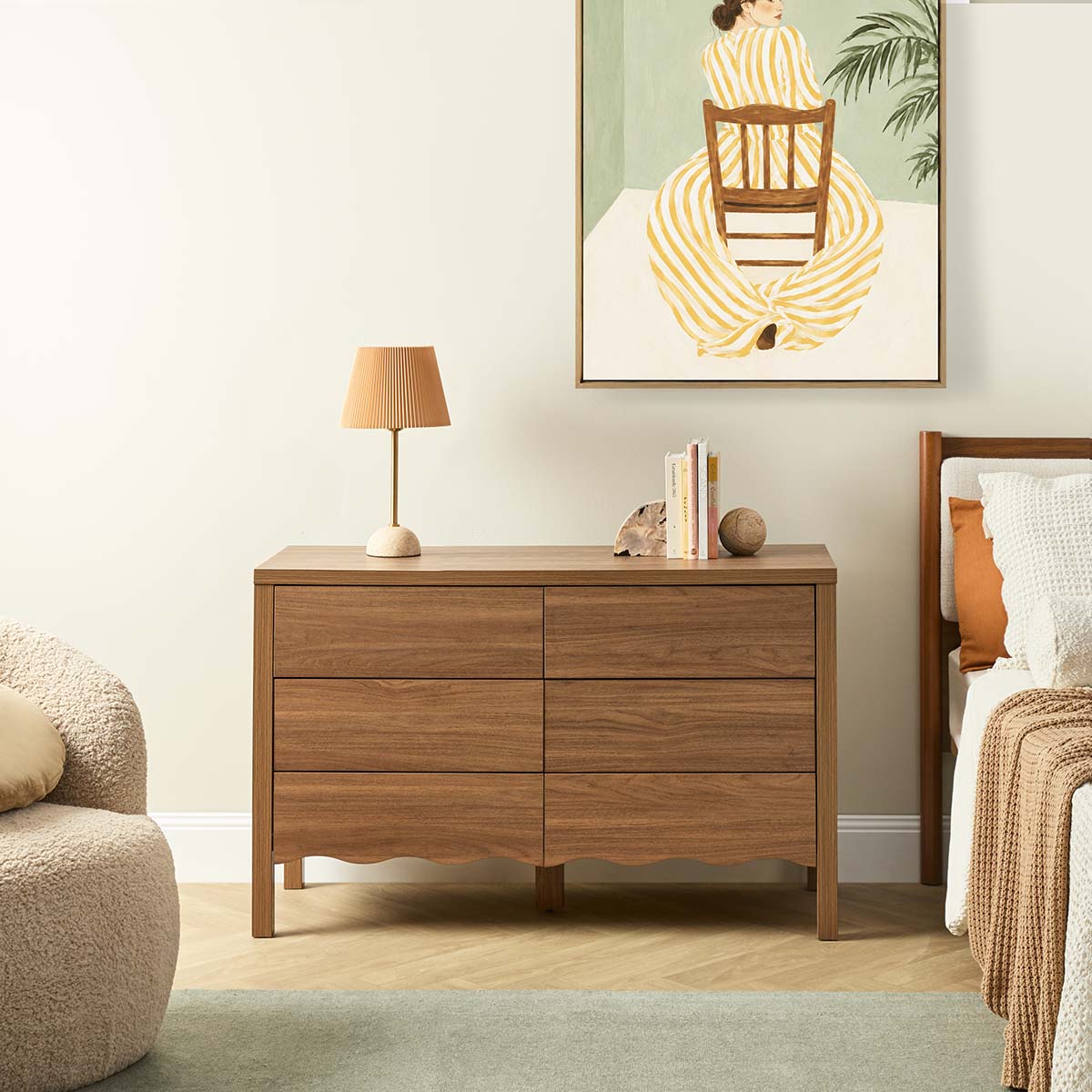 Malena Six Drawer - Walnut