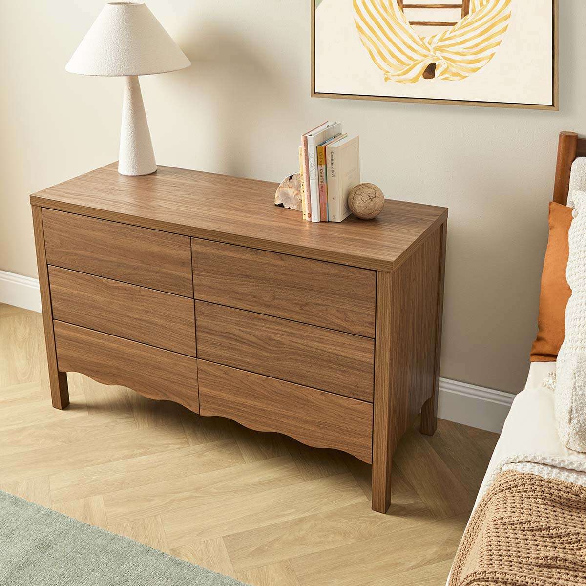 Malena Six Drawer - Walnut