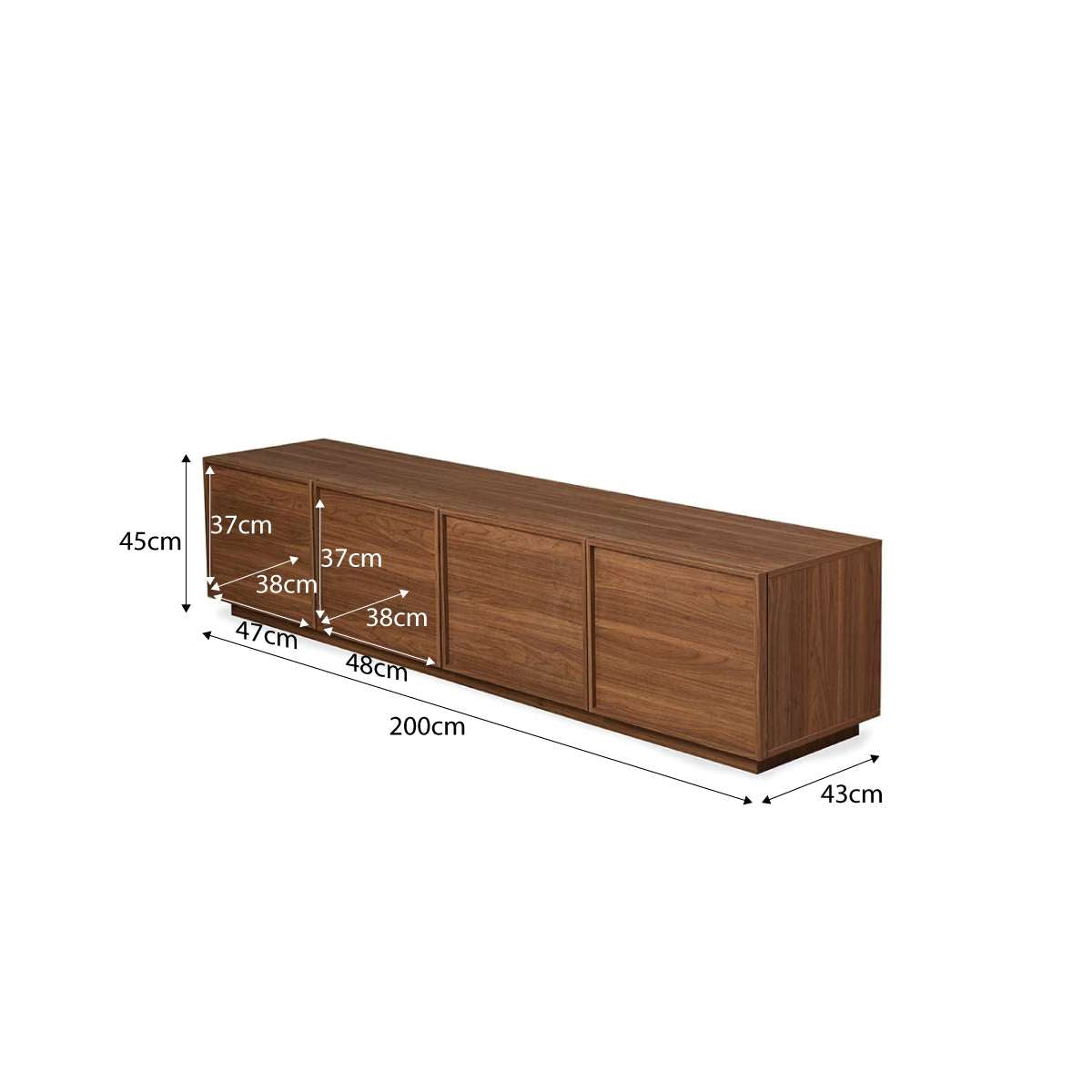 Osaka Large Entertainment Unit - Walnut