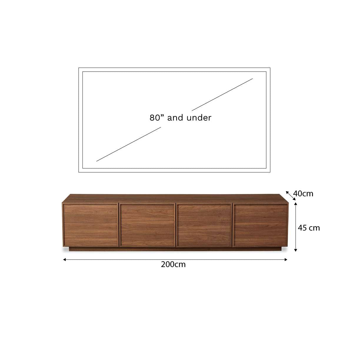 Osaka Large Entertainment Unit - Walnut