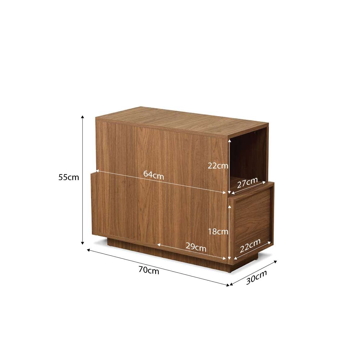 Osaka End Table - Walnut | Stylish Storage by Mocka