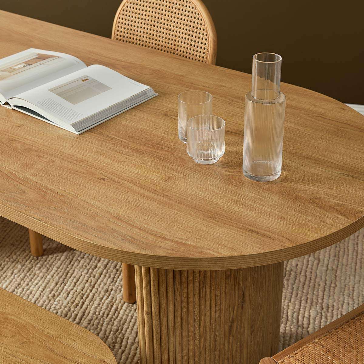 Amara Six Seater Large Dining Table - Natural