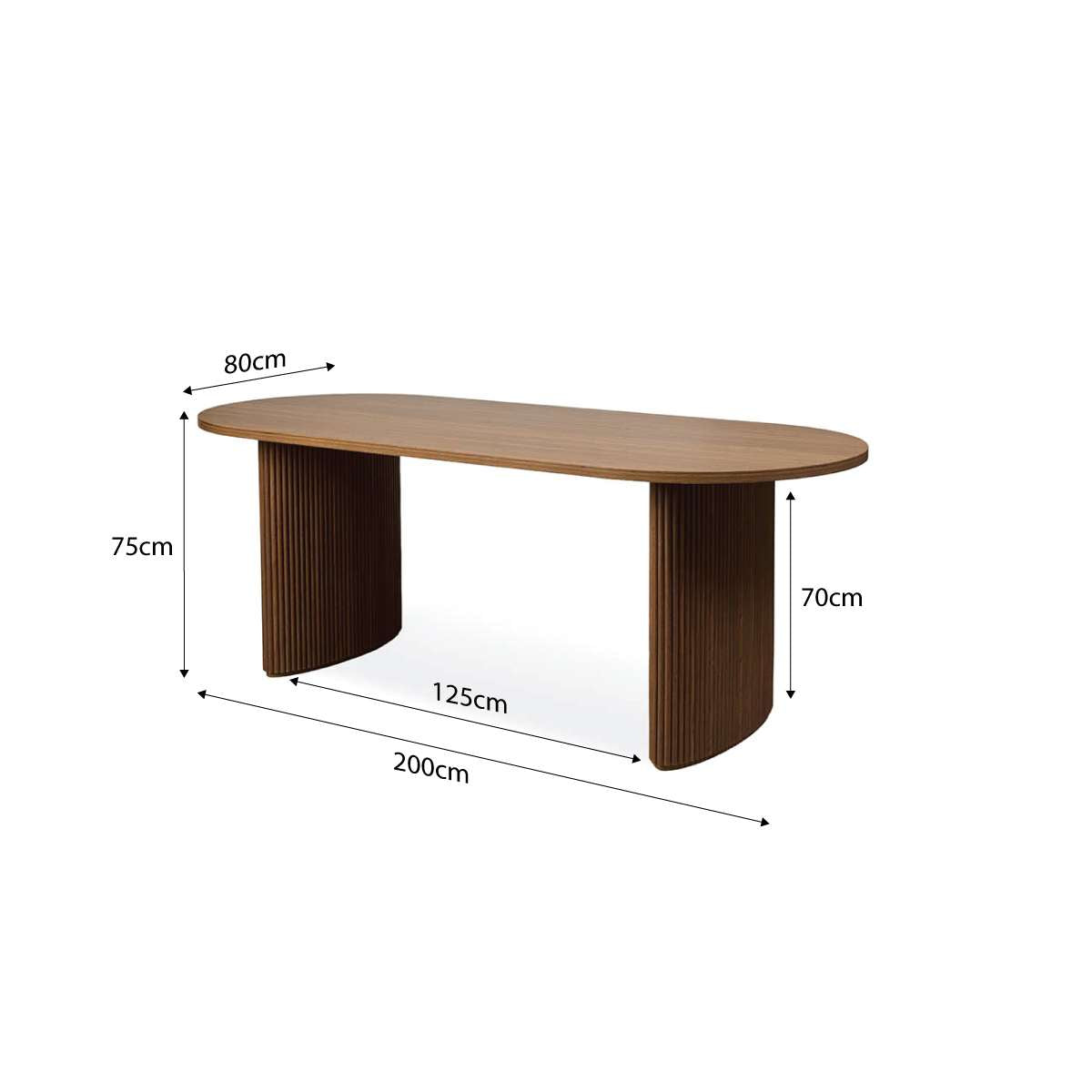 Amara Six Seater Large Dining Table - Walnut